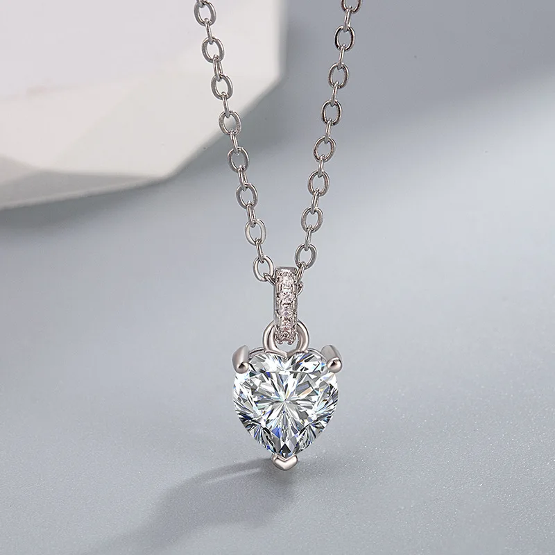 Luxury Elegant 925 Sterling Silver Heart Zircon Jewelry Sets For Women Necklaces Wedding Wholesale Best Selling