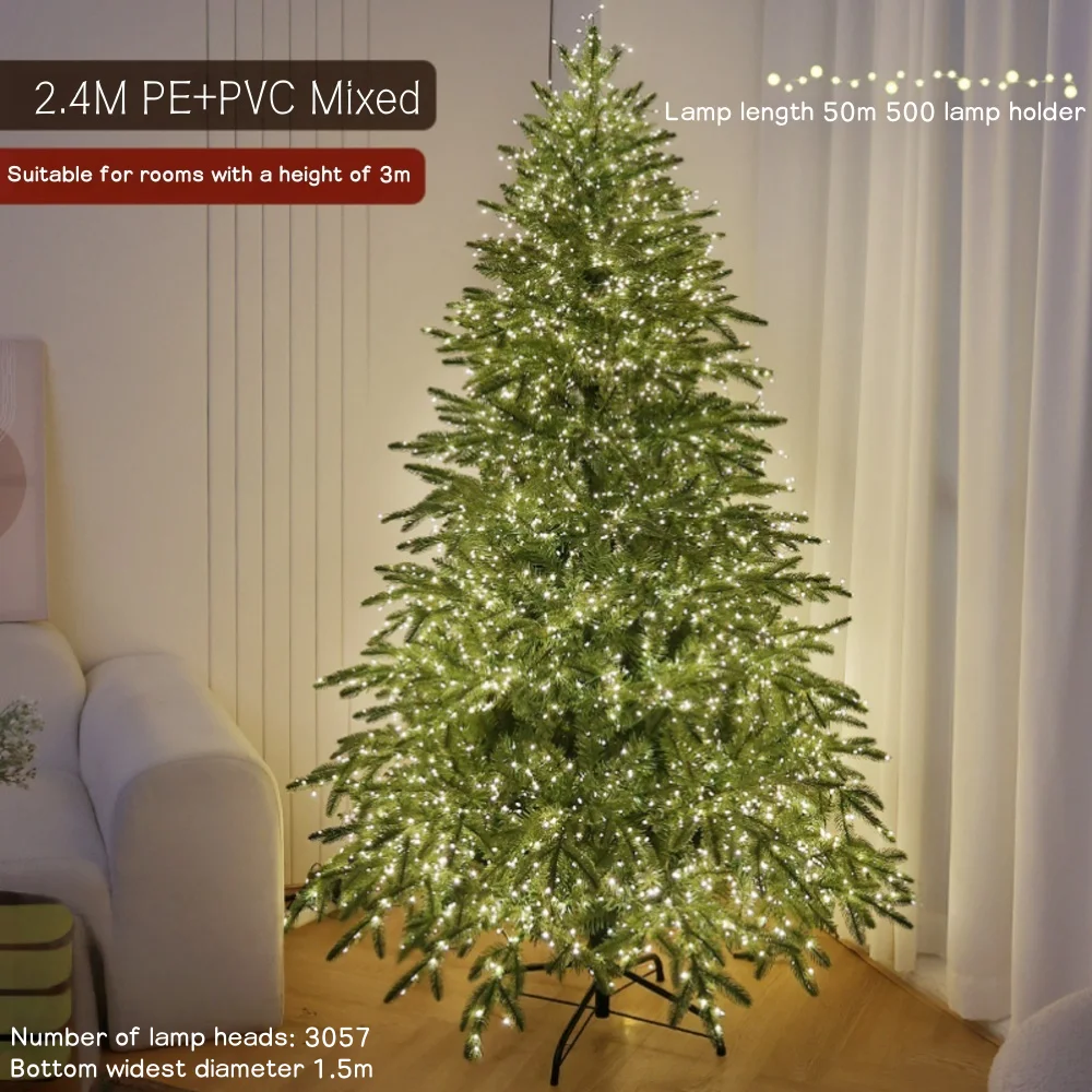 

Artificial Christmas Tree PE+PVC Encryption Large Christmas Home Decoration New Year Christmas Tree 1.5m To 2.4m