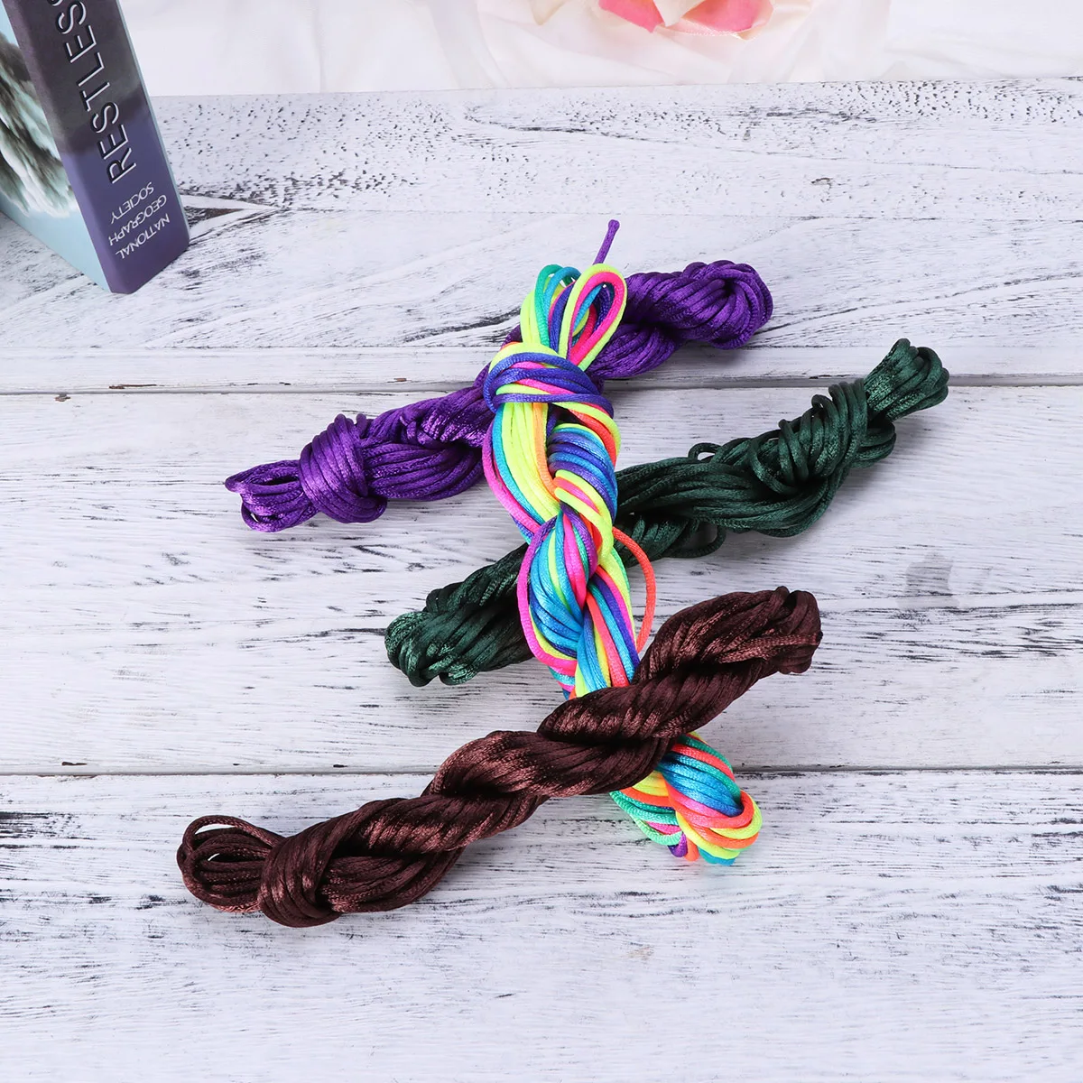 

Nylon Trim Cord 12 Rolls Mixed Colors High Quality Firm Beading Macrame Jewelry Making Bracelet Cord Shamballa Kumihimo Chinese