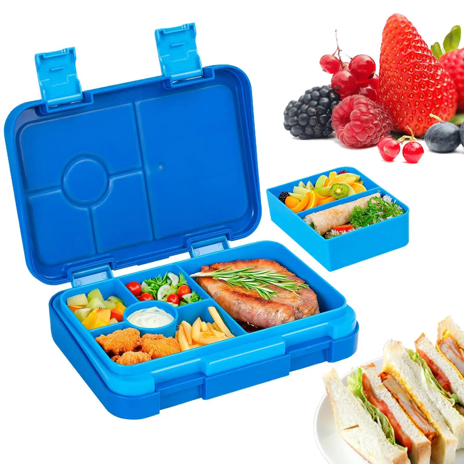 

Ланч-бокс Bento с отделениями, обеденный контейнер для еды, микроволновая печь, посудомоечная машина, контейнер для закусок для школы, коробка для пикника