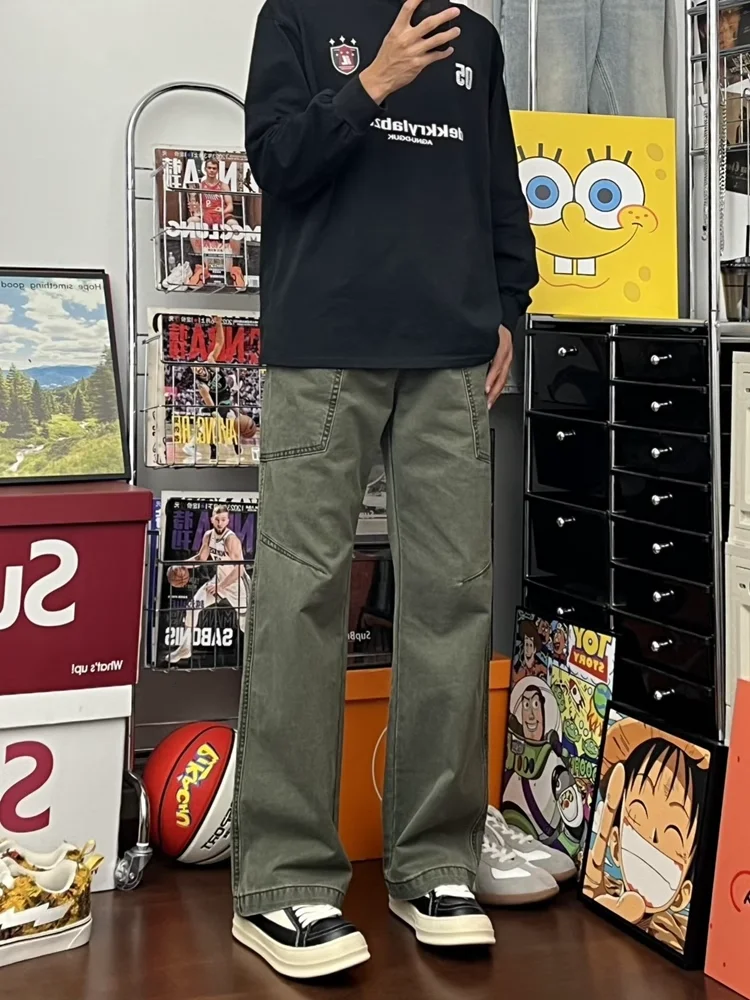 

Мужские джинсы Cleanfit в стиле ретро American Vibe, прямые, из денима, для работы, с молодежной энергией, из смесового хлопка и полиэстера