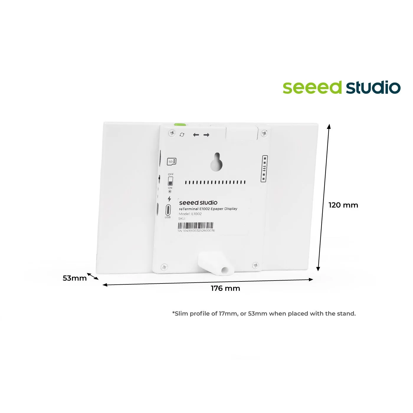 Seeed Studio reTerminal E1002 Pantalla ePaper a todo color alimentada por ESP32-S3 7,3 pulgadas de código abierto