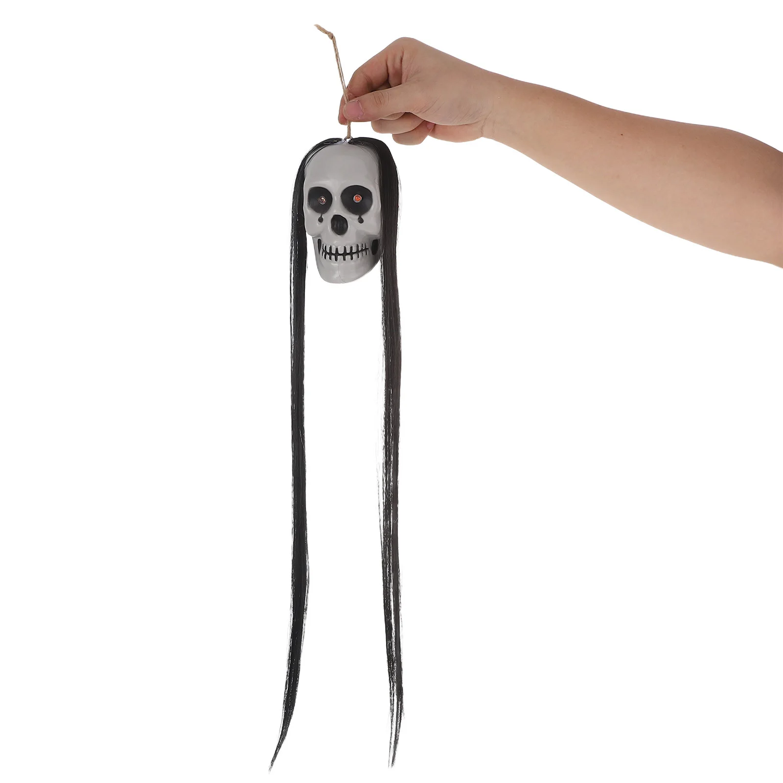 

2Pcs Spooky Hanging Ghost with Glowing Eyes Long Hair Halloween Prop Indoor Outdoor Haunted House Decor