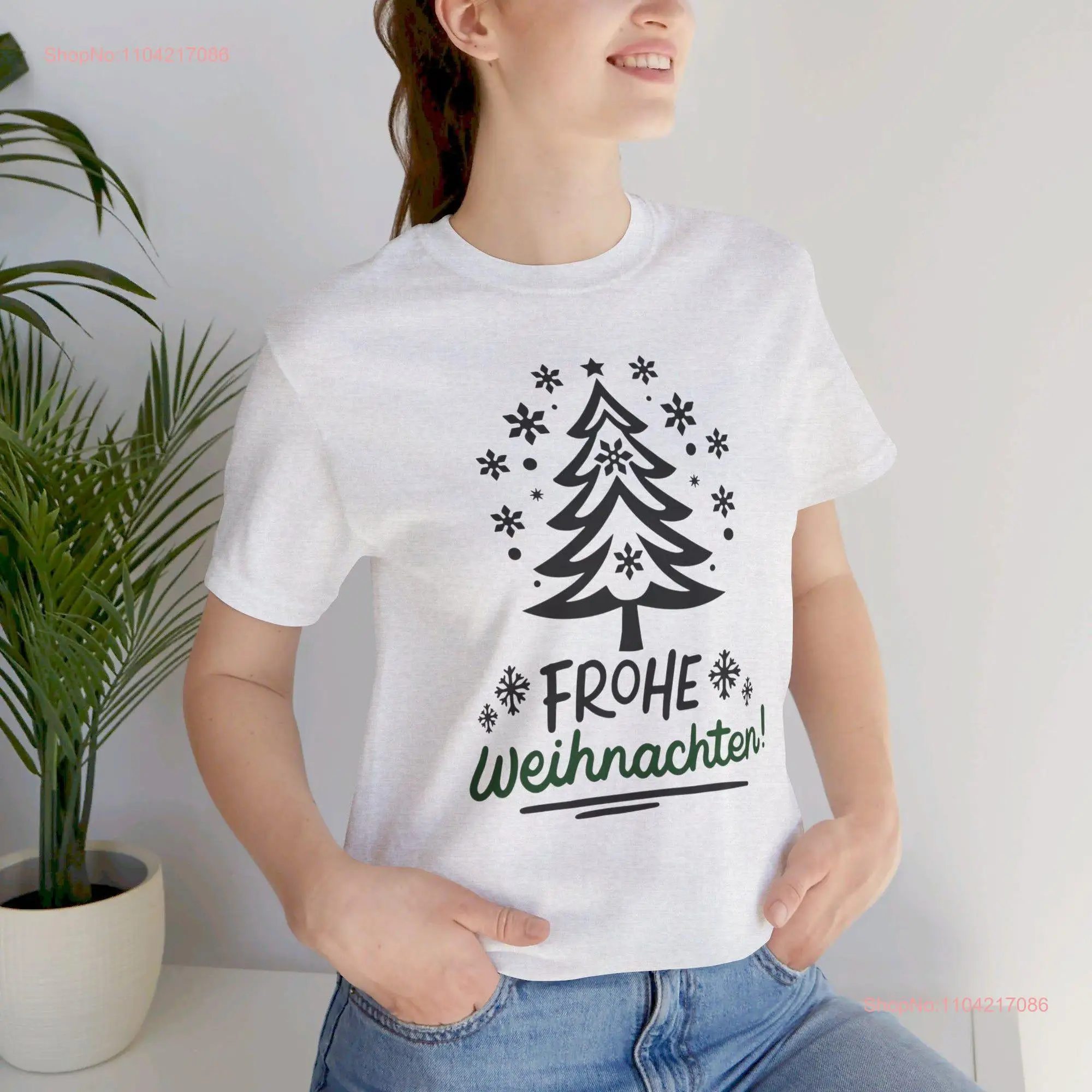 Frohe Weihnachten German T Shirt for Teacher Lehrerin Lehrer Merry Christmas Cute long or short sleeves