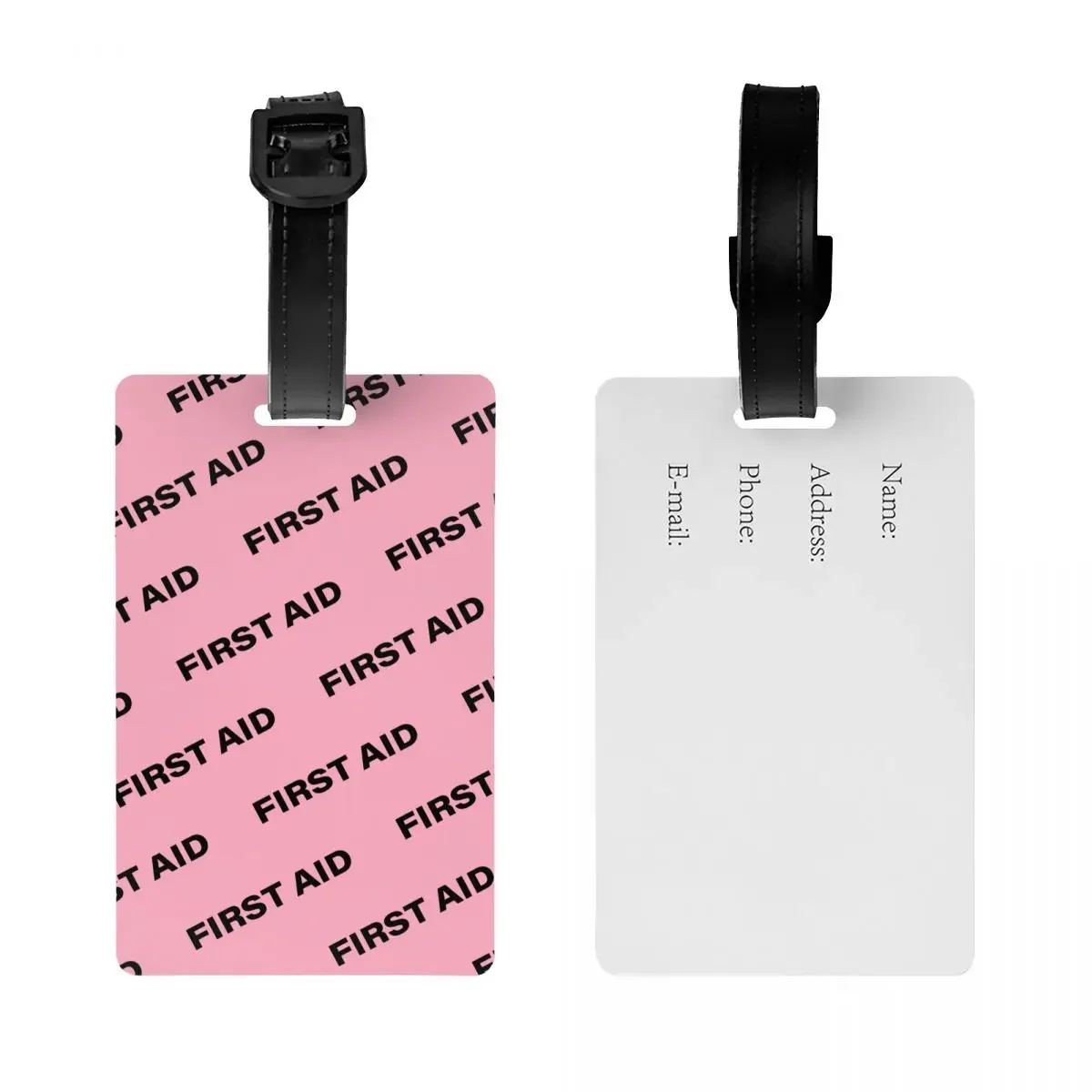 Custom First Aid Emergency Medicine Luggage Tag With Name Card Doctor Nurse Privacy Cover ID Label for Travel Bag Suitcase