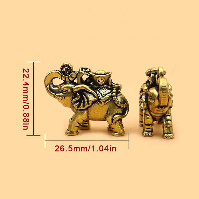 *Brass Elephant Metal Figurines Auspicious Elephant Living Room Desk Decoration Mini Elephant Figurines Accessoires Miniatures
