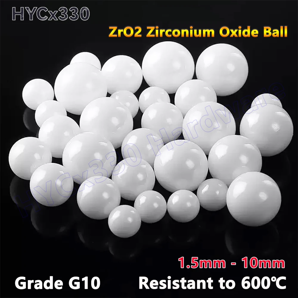 50Pcs Ø1.5mm - 10mm G10 Precision ZrO2 Ceramic Bearing Balls Zirconium Oxide Round Beads 1.5 2 2.5 3 3.175 3.969 4mm to 10mm