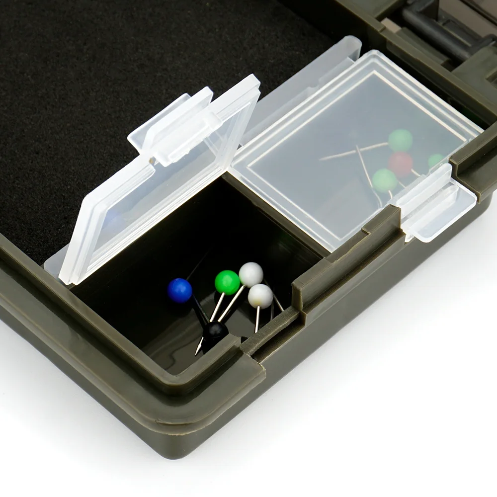 Hirisi Carp Fishing Tackle Box Stiff Hair Rig Board with Pins Carp Fishing Rig Box Wallet Rig Storage Box Fishing Accessories