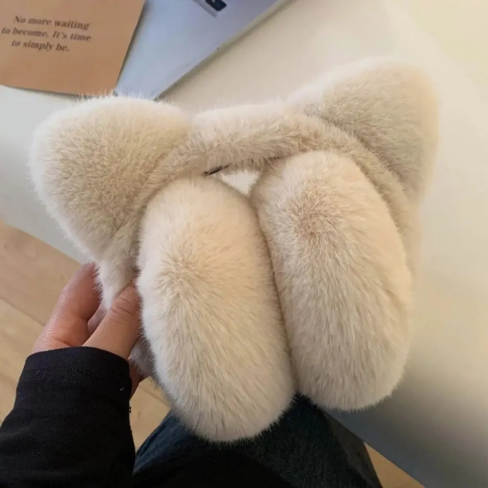 Cute Cat's Ears Plush Earmuffs for Women, Winter Student Riding Warm Earmuffs, Windproof and Cold-Resistant EarCover,Ear Warmers