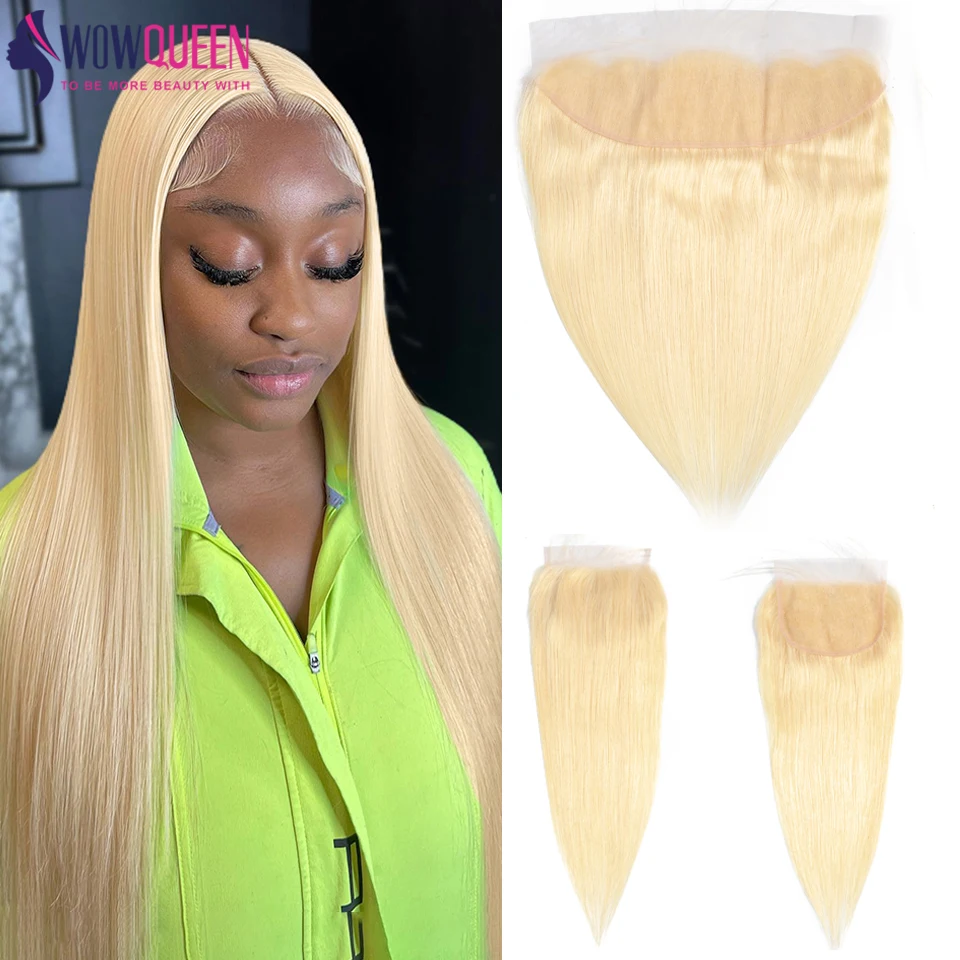 

Blonde 613 Ear to Ear Lace Frontal 13x4 Invisible Transparent Lace Frontal 4x4 Lace Closure Human Hair Remy Hand Tied 20 22 Inch