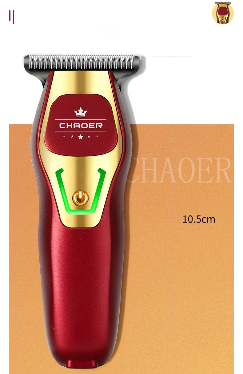 Professioneller Haarschneider für Friseursalon, Männerrasierer, elektrischer Bartschneider, T-Klinge, 0 mm, kabelloser Haarschneider, Haarschnitt-Maschine – Detail 2