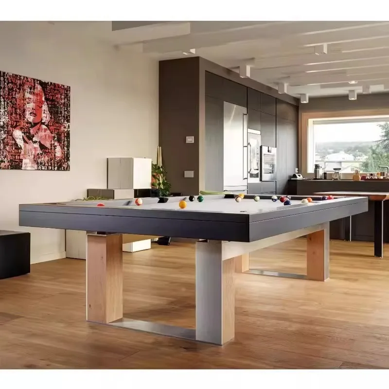 Contemporary Minimalist Custom Pool Table Premium Solid Slate Billiard Table for Game Room & Commercial Use