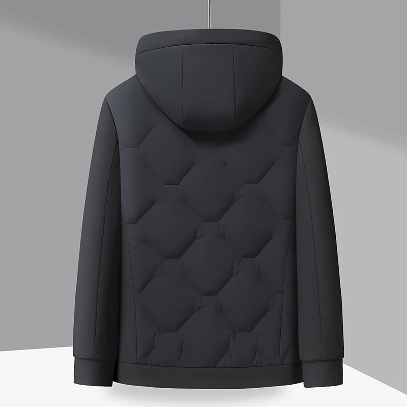 الشتاء الرجال الحرارية مقنعين معطف الأساسية الأبيض بطة نفخة السترات النبيذ الأحمر أسود رمادي خفيفة الوزن ملابس خارجية دافئة ملابس مريحة 2025 #4