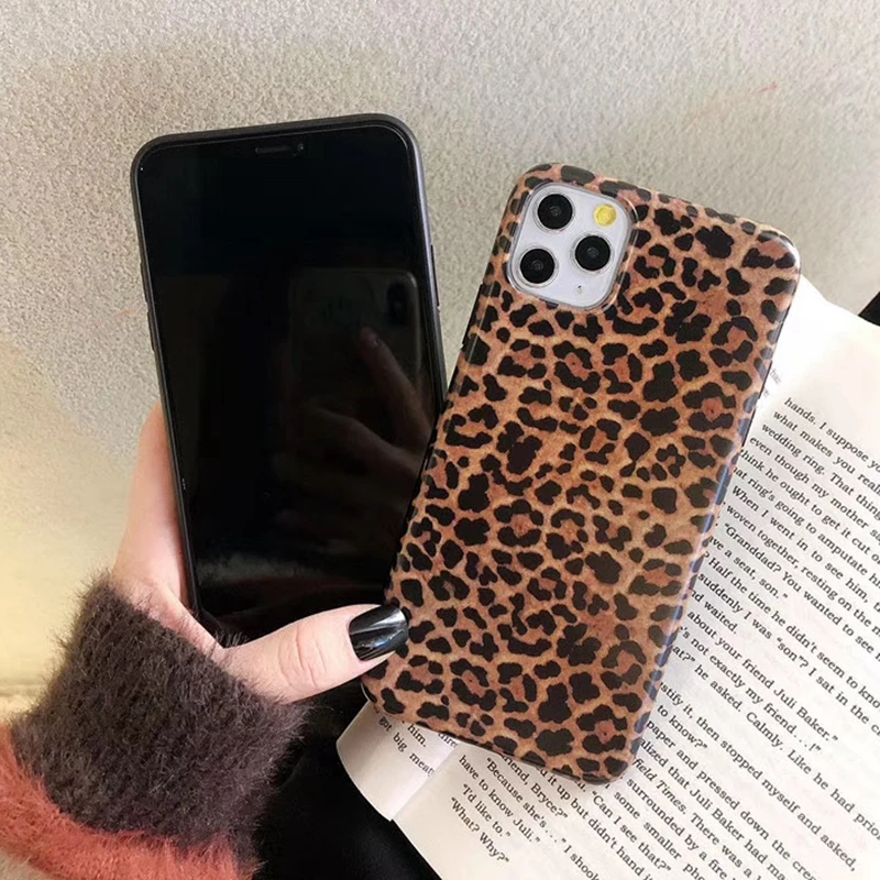 10pcs Soft Silicone Back Case Leopard Print Cell Phone Cover for iphone 14 13 12 11 Pro Max XS XS MAX XR 6/7/8 plus