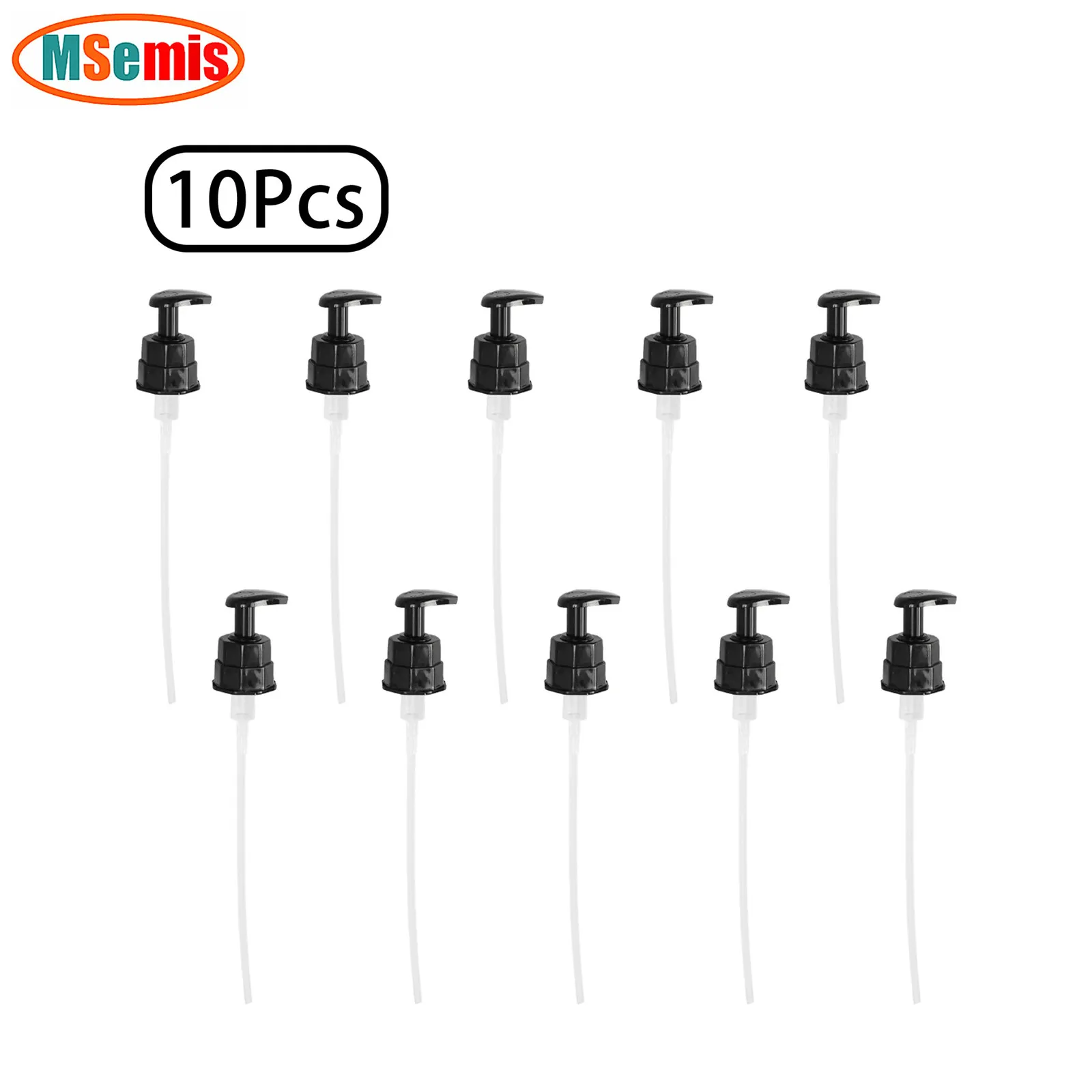 

10Pcs Kitchen Push-type Press Pump Dispenser Pump Head Liquid Extruder with Two Dip Tubes for Oyster Oil Jam Ketchup Bottles