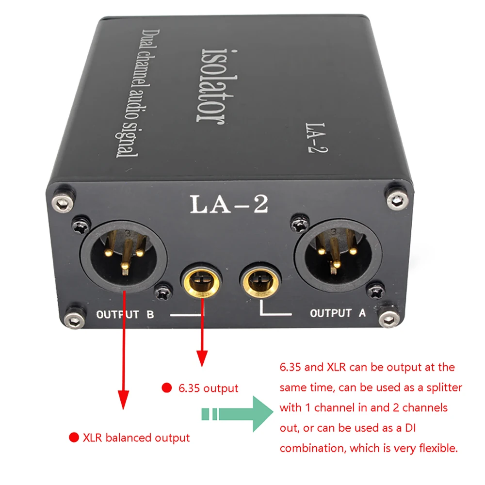 Audio Signal Isolator 6.35 XLR Head Mixer Audio Current Acoustic Noise Filter Remover