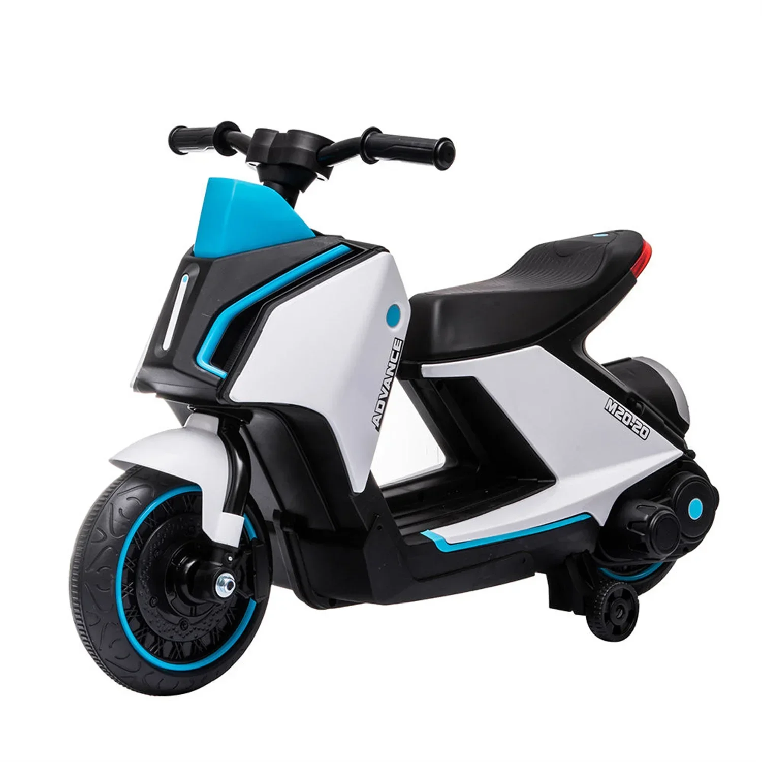 Child 6V 2 Motors Electric Motorcycle With Training Wheels Kids Car