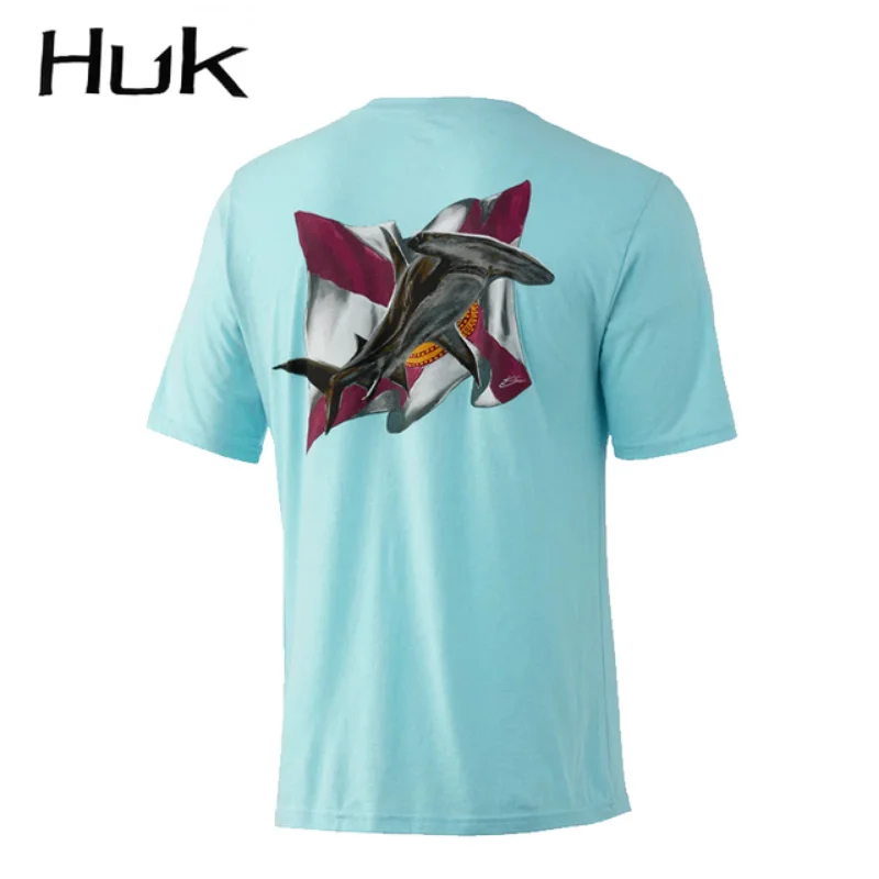 2023 Mannen HUK Vissen Shirts Korte Mouw Anti-Uv Bescherming Hengelsport Kleding Ademend Vissen Jerseys Camiseta De Pesca T-shirt