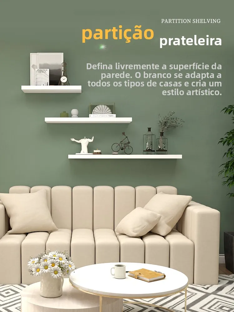 モダンミニマリストでおしゃれな壁掛け棚、クリエイティブなシングルロウセパレーター、リビングルーム北欧スタイルの本棚オーガナイザー