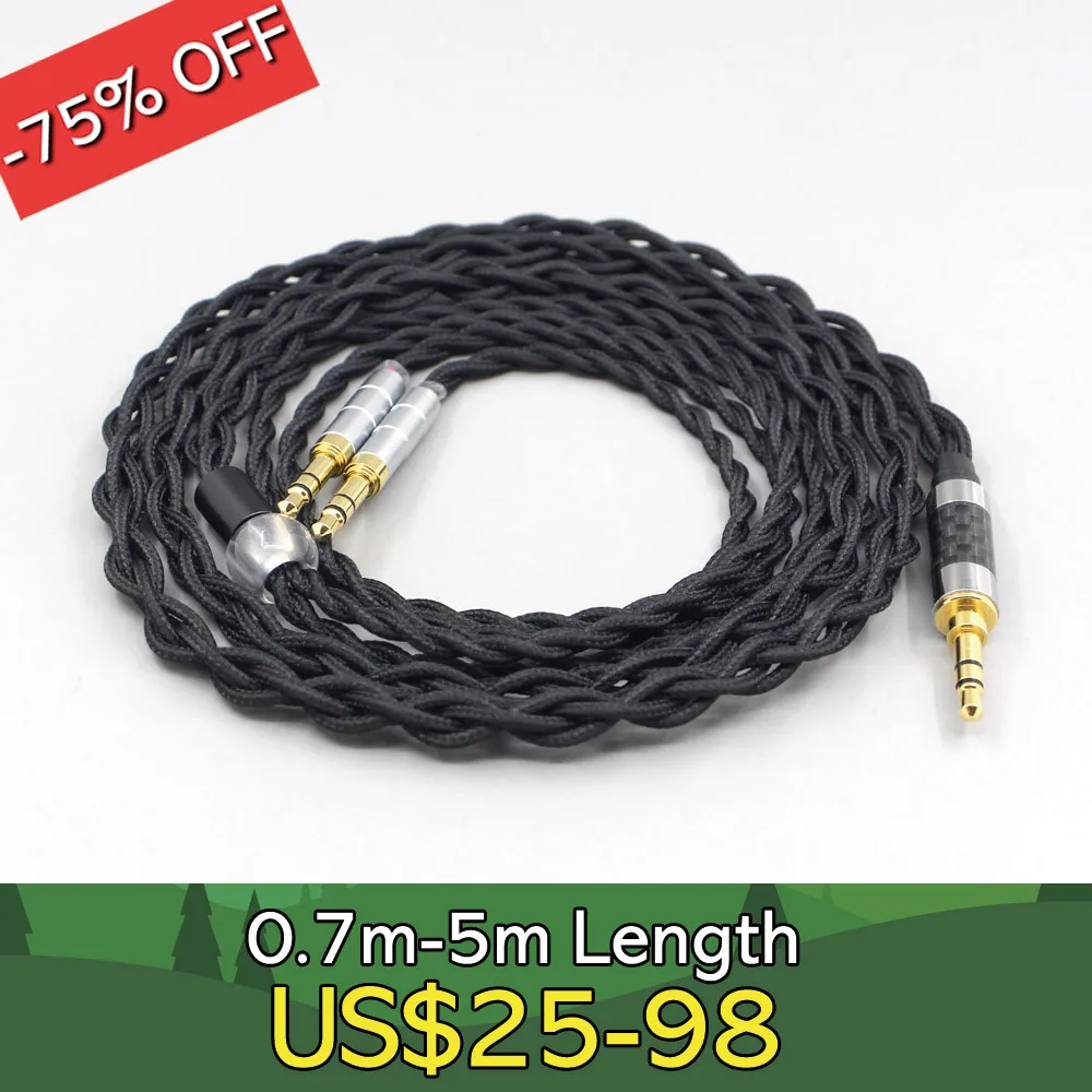 Pure 99% Silver Inside Headphone Nylon Cable For Hifiman Sundara Ananda HE1000se V2 HE6se DEVA he400se Arya He-35x Edition XS