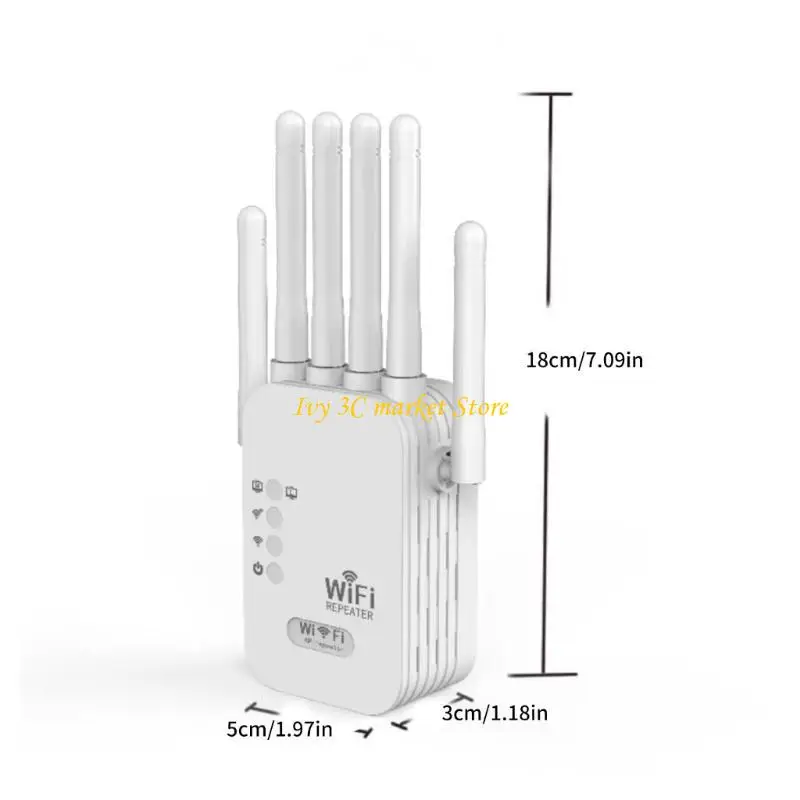 D7C 300 Mbps WiFi Extender per casa Amplificatore wifi ripetitore wireless Internet con 6 antenna esterna per