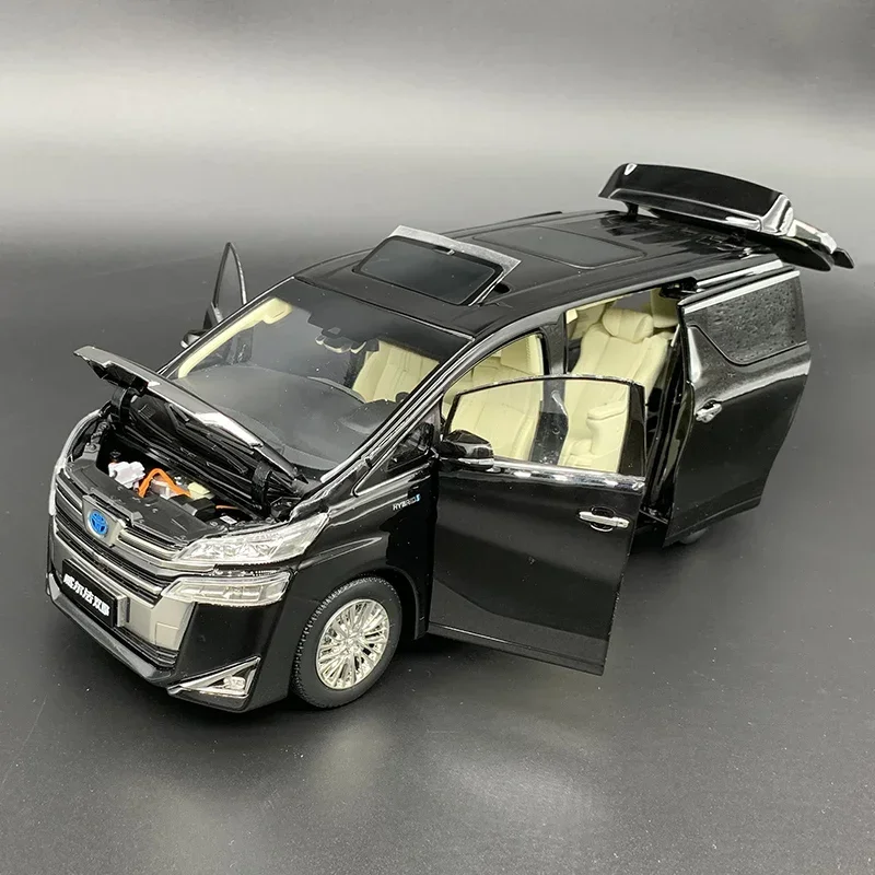 Die-Cast Liga Modelo de Carro de Negócios, MPV Motor Duplo, Toyota Brinquedos, Decoração Presente, Escala 1:18, Wilfa