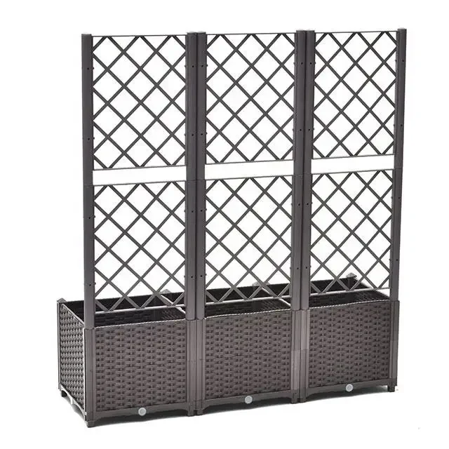 2026 Modern Large Home Garden Vertical Planter Plastic Corner Raised Bed Rattan Trellis for Vegetable Flower Pot Planting Pack T