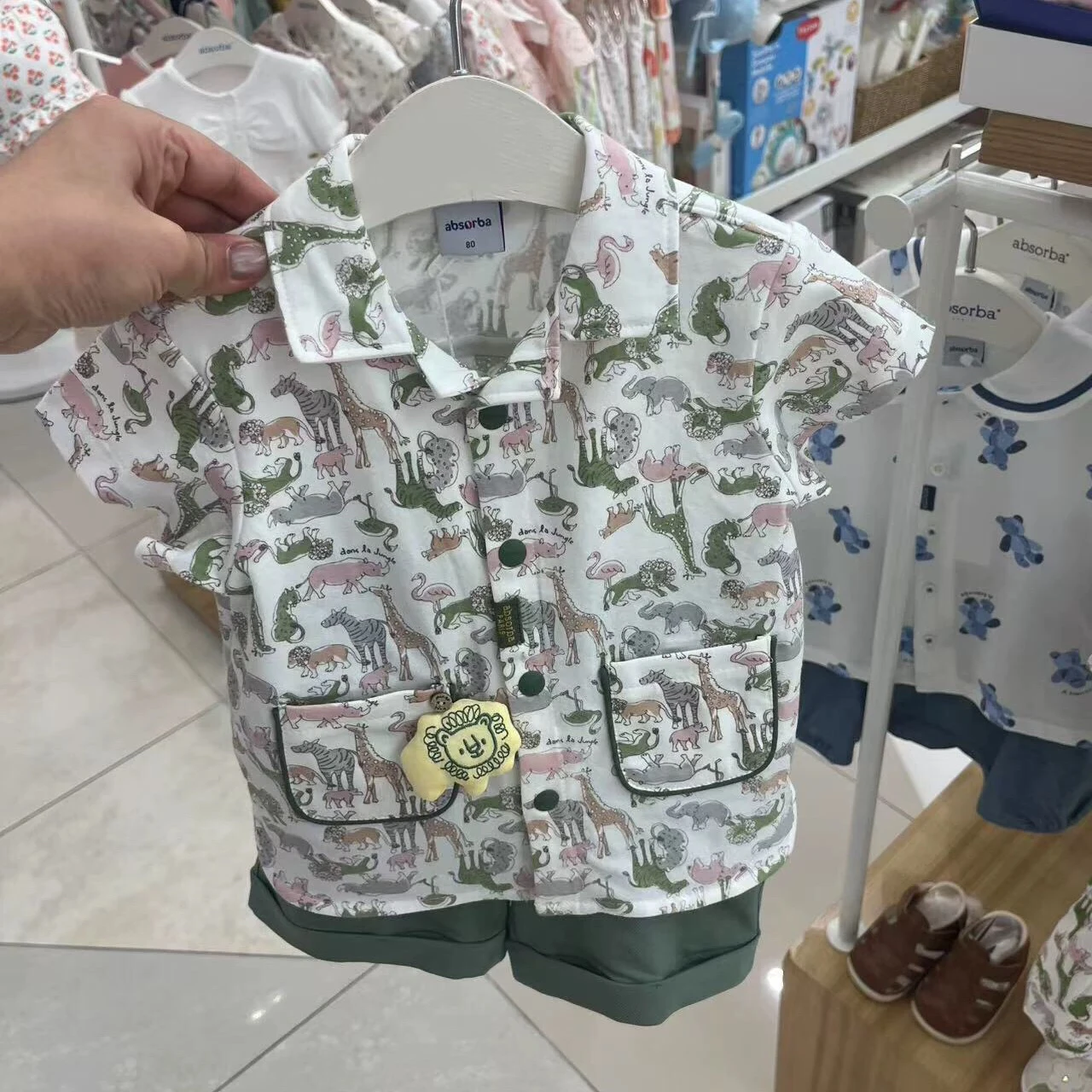 summer-new-fashion-kids-clothing-set-animal-print-short-sleeve-shirt-and-shorts-pure-cotton-boys-outfit-korean-style-baby-clo