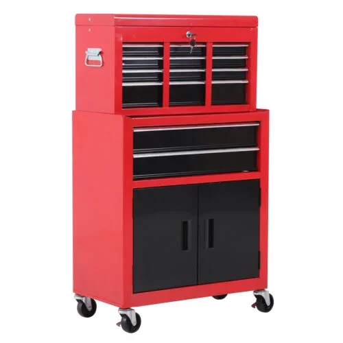 

Heavy-Duty Stainless Steel Auto Repair Rolling Box 7-Drawer Metal Tool Chest Workshop Toolbox Trolley Cabinet with tools