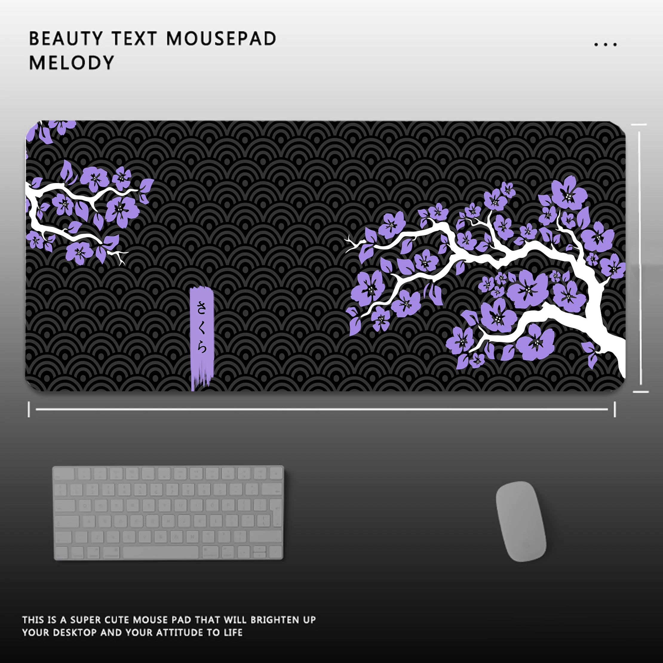 Sakura Computador Gaming Mouse Pad, Table Mats, Grande PC Mousepad, Cherry Blossoms Teclado, Gamer Desk Mat, Arte