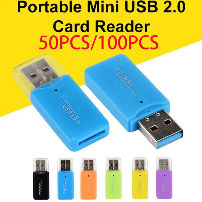 50-100PCS Portatile Mini USB 2.0 TF Lettore di Schede Flash Adattatore Della Scheda di Memoria Del Telefono Mobile Per Il Computer Portatile PC Notebook Carmero