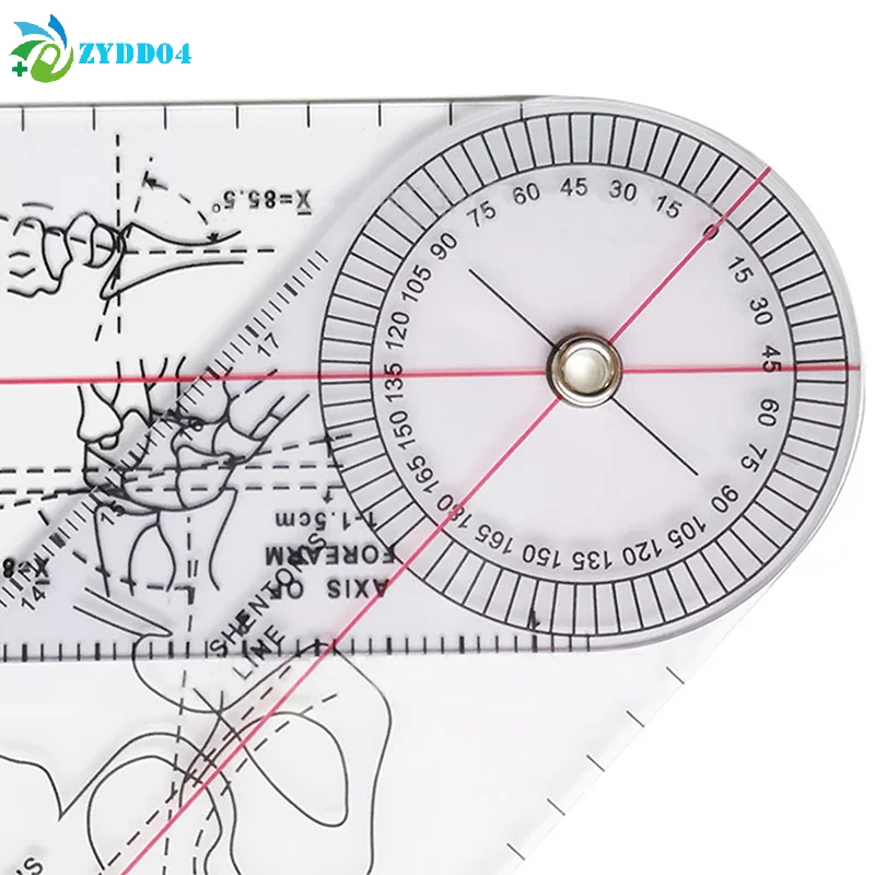 ●1pc  Goniometer 360 Degree Orthopedic Joint Angle Ruler Protractor Measuring Tool for Physical Therapy Teaching Equipment