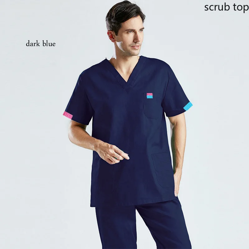 Uniformes médicaux taille prise pour hommes, Top de gommage en coton, vêtements d'allaitement à manches courtes, vêtements de travail pour médecins, salopettes vétérinaires pour hôpitaux