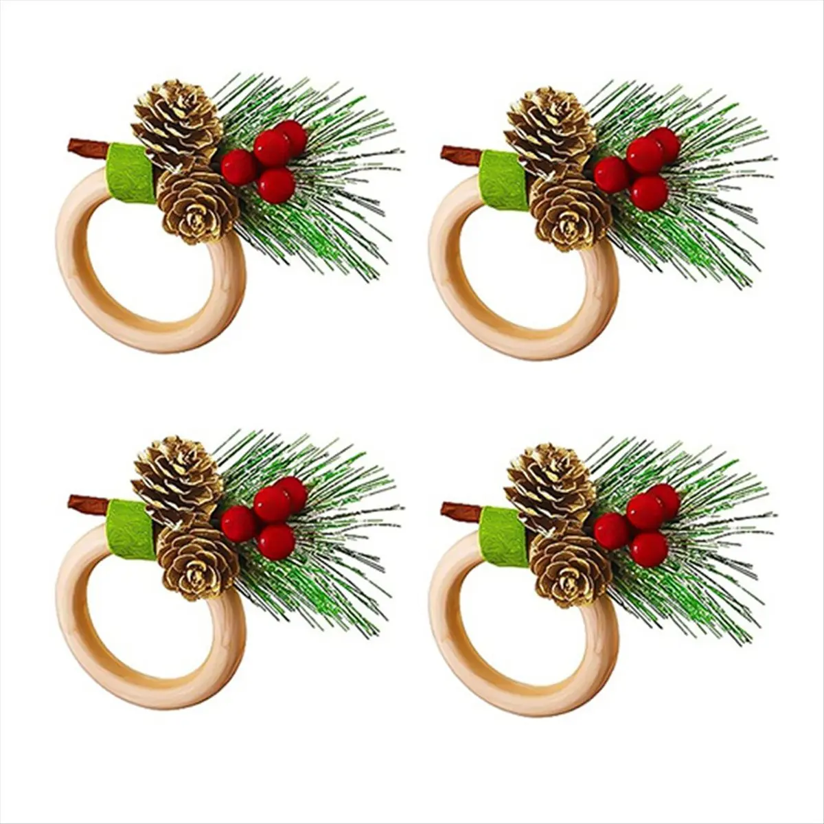 COFA Christmas Napkin Ring Set Christmas Napkin Ring Christmas Holiday Dinner Table Decoration B
