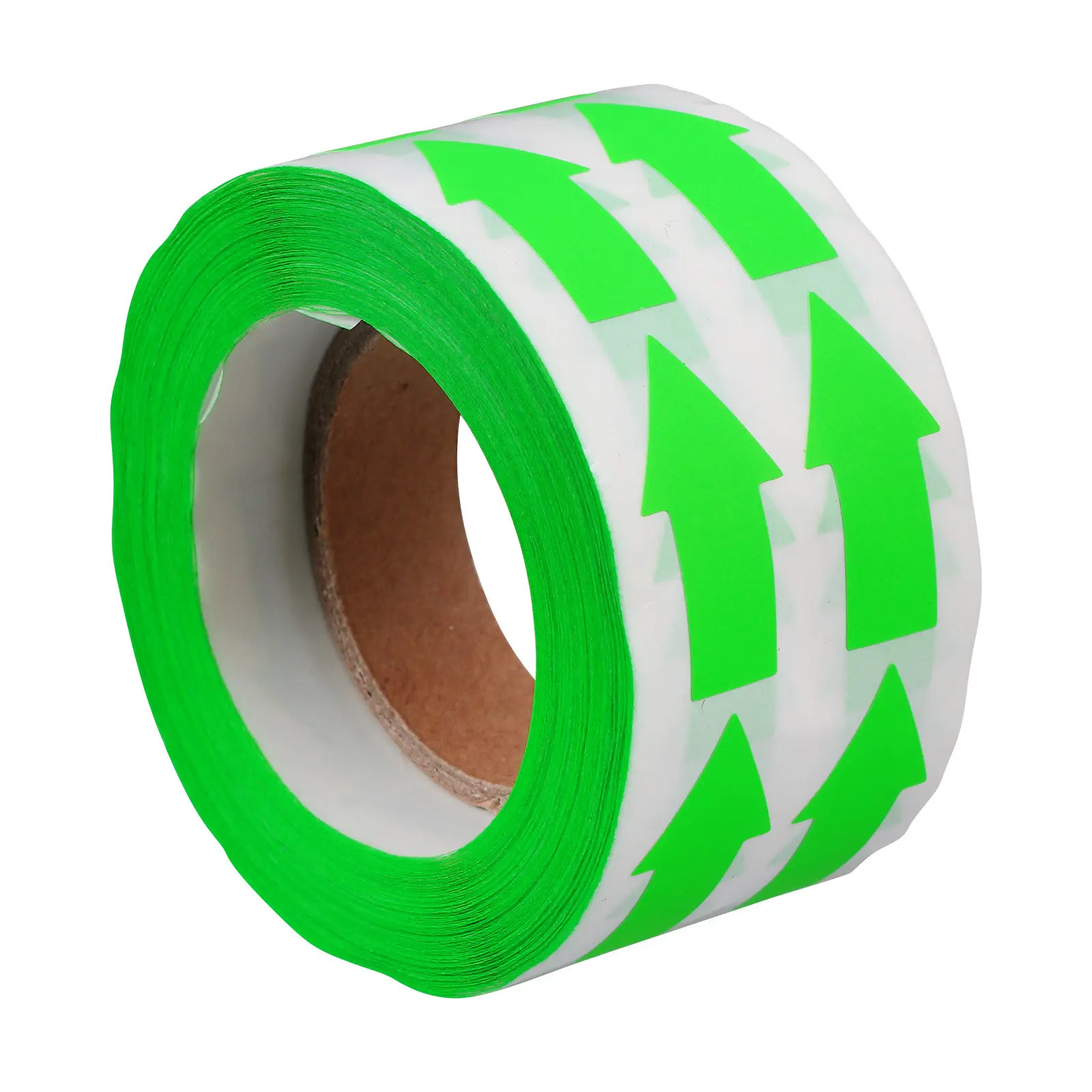 Fluorescent Arrow Label Stickers Roll Easy Peel Removable Decorative Stickers for DIY Warning Direction Craft Labeling