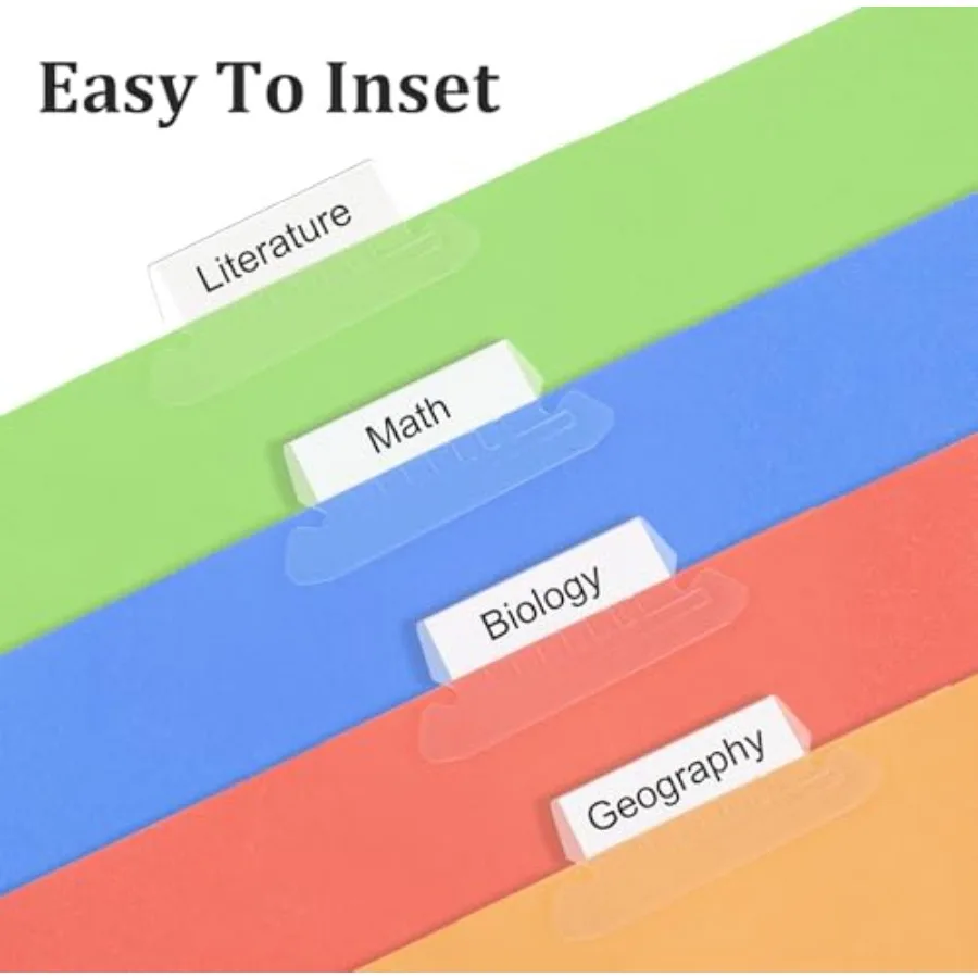 Bestandsmaptabbladen 60+60 sets Doorzichtige hangende bestandsmaptabbladen met inzetstukken voor het ophangen van mappen 3 1 2 Ih Plastic hangende bestandstabbladen