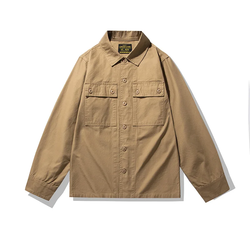 

OKONKWO Men's Tiger Stripe Camo Long-Sleeve Shirt Workwear Engineer Style Clothing