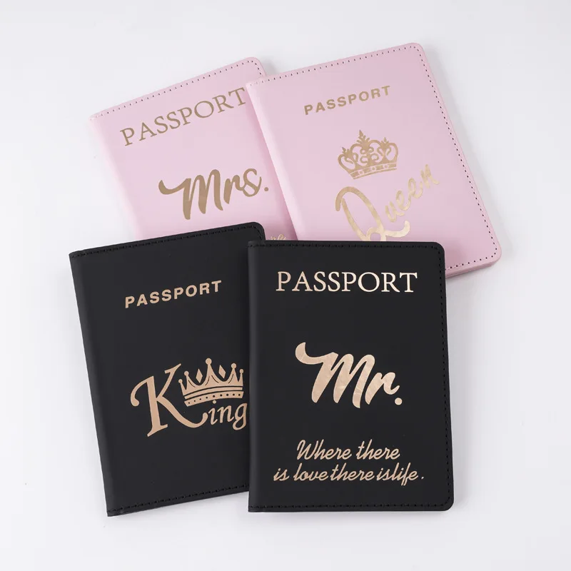 New 2025 Passport Wallet Travel Accessories New Hot Stamping Couple Passport Cover Ticket Clip Passport Holder Id Card Holder