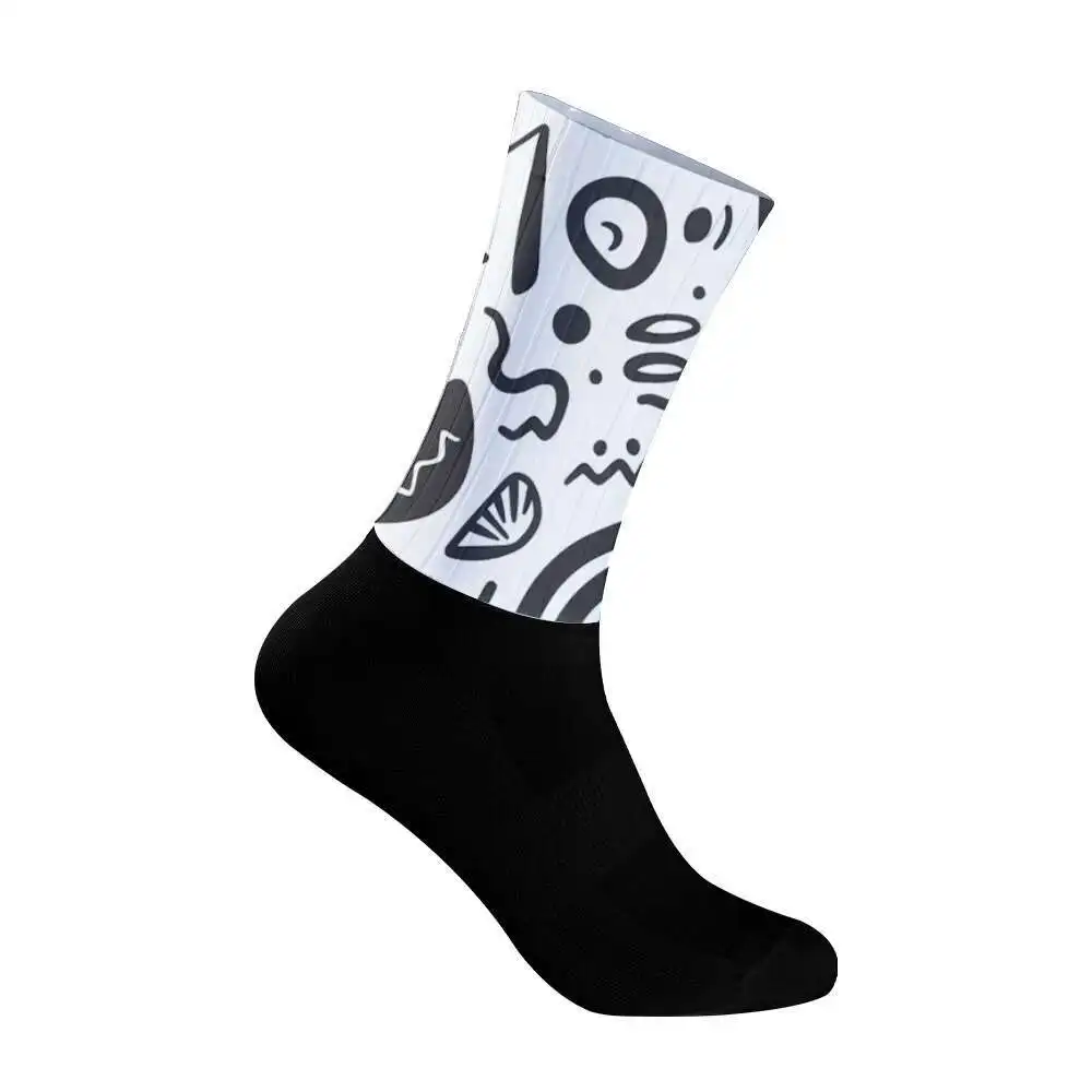 

Новые носки с цветными блоками, нескользящие силиконовые велосипедные носки, мужские велосипедные спортивные носки для бега, Calcetines