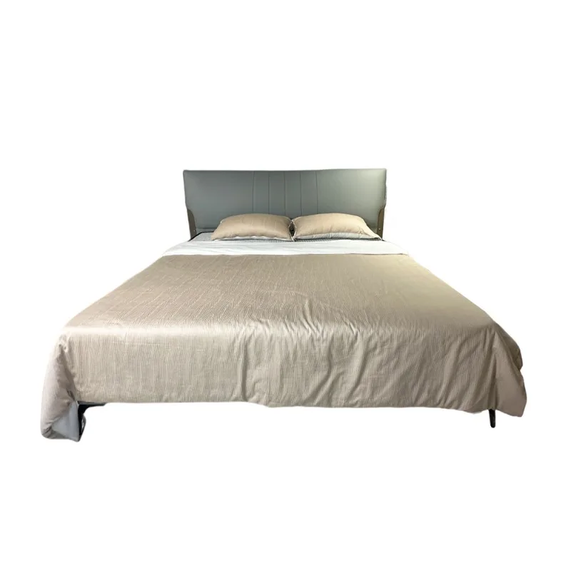 

Italian 1.8 meters ecological leather bed full solid wood frame household small apartment master bedroom double bed