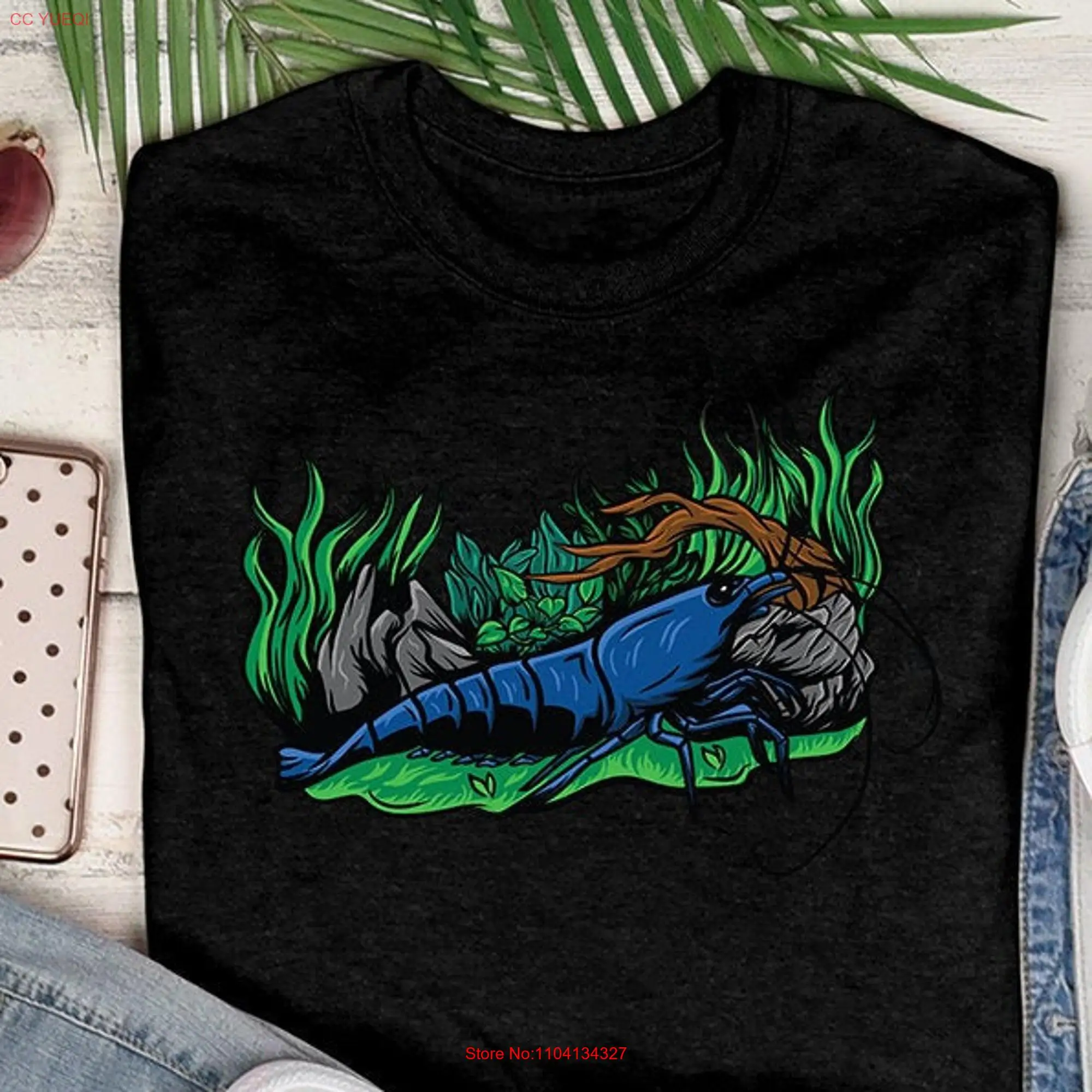 Camiseta de camarón azul para acuario, regalo de Hobby, cereza, Sakura, peces plantados, Aquascape, Aquarist Tank Keeper Merch