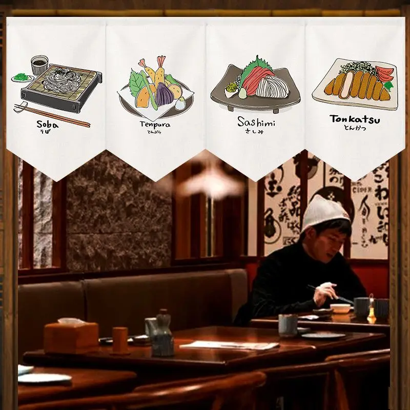 VIKAMA Japanese Pennant Banner Tempura Sashimi Sukiyaki Onigiri Miso Soup Print Triangle Flag For Restaurant Bar Kitchen Decor