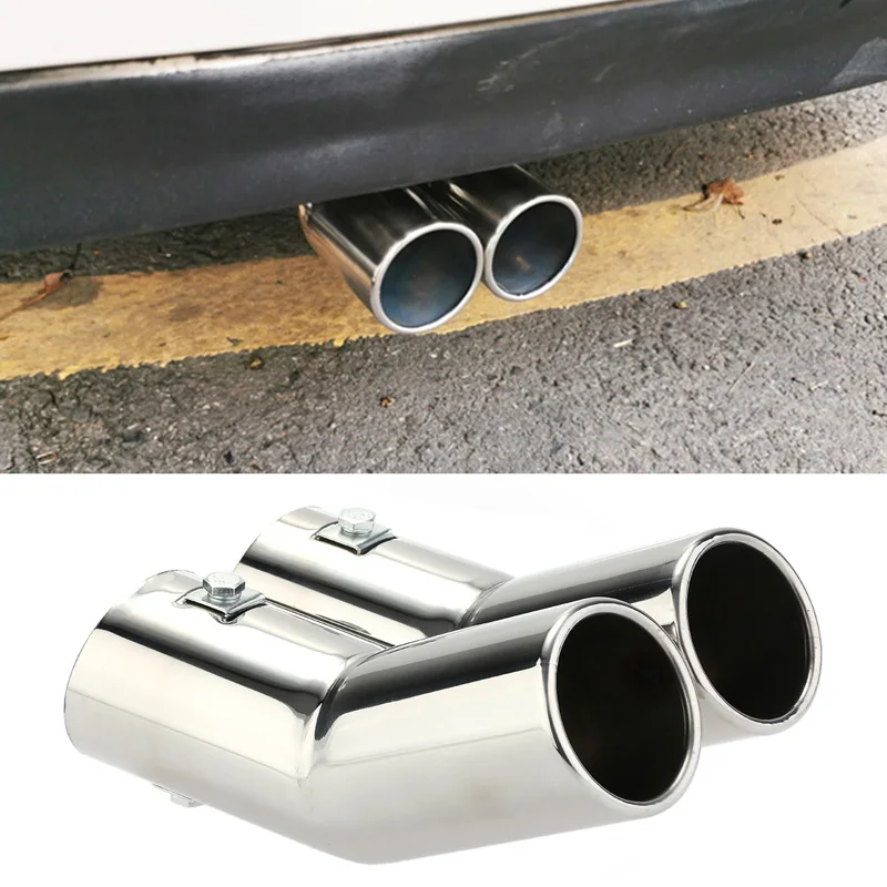 

For VW Golf 4 Bora Jetta Exhaust Tips Dual Pipes Stainless Steel Tailpipes Muffler Tip Car Exhaust System Accessories