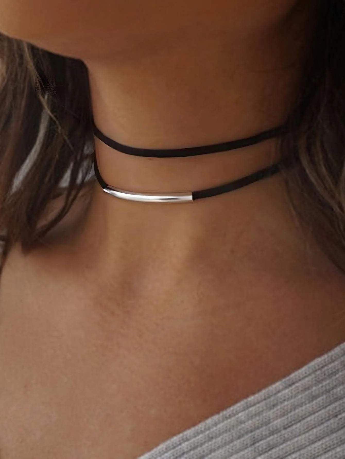 

Minimalist Layered Choker Necklace For Women Punk Goth Style