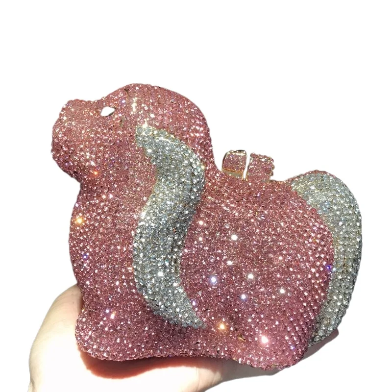 Crystal Rhinestone Mini Evening Clutch Purse Wedding Party Banquet Cocktail Formal Sparkly Glamorous Women's Handbag