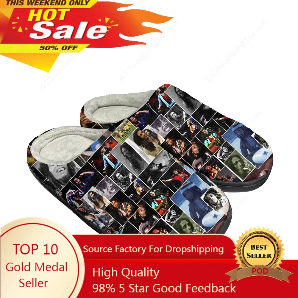 

Hot Bob Marley Fashion Cotton Custom Slippers Mens Womens Sandals Plush Casual Keep Warm Shoes Thermal Comfortable Slipper