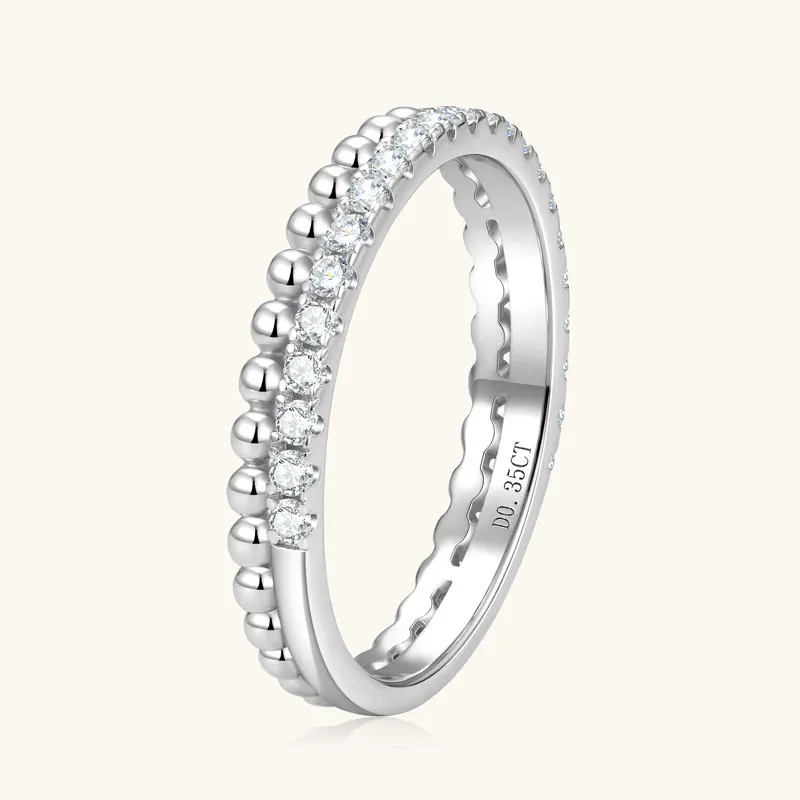 

Ehhai D VVS1 1.5mm Moissanite Engagement Half Eternity Rings for Women S925 Sterling Silver Diamond Wedding Bands Jewelry Gifts