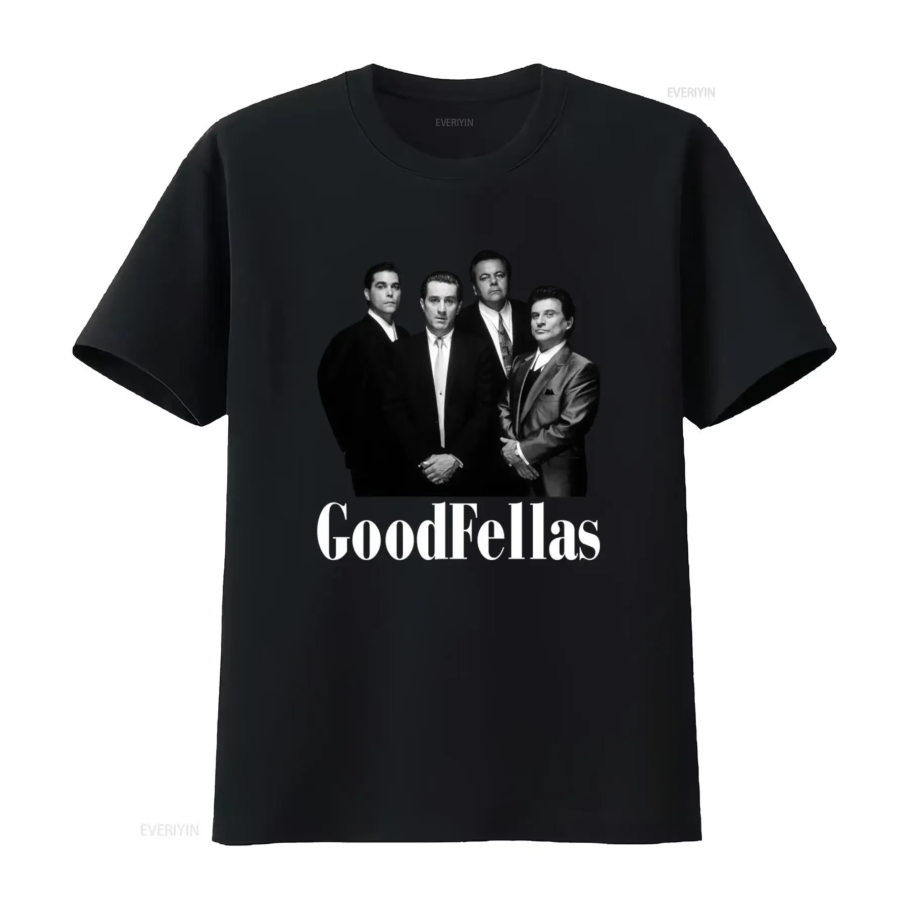 GoodFellas Movie Crew T Shirt Henry Hill Ray Liotta Robert De Niro Joe Pesci Classic Film Print for Fans vintage Washed