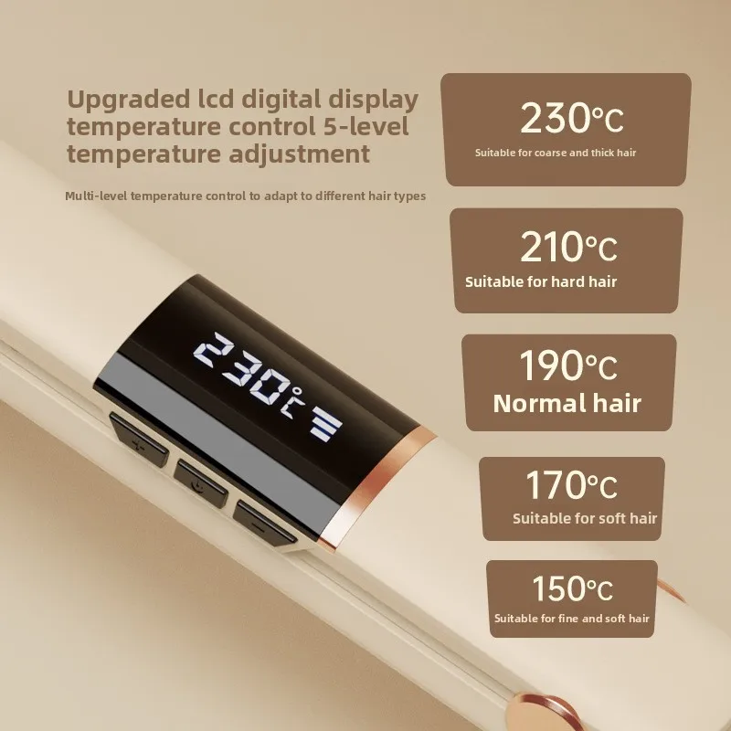 Smart Digital Display Negative Ion Flat Iron 2 in 1 Hair Straightener Curler Hair Styling Tool