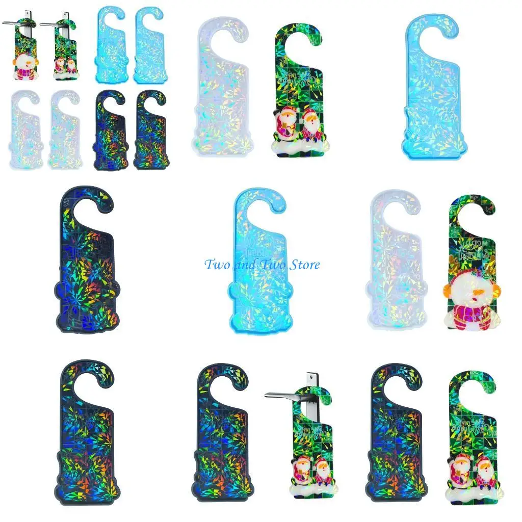 

HX6F Diy Light and Christmas Doorknob Card Silicone Mold Scented Gypsum Pendant Drop Resin Mold for Decoration